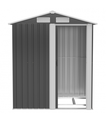 Outdoor Storage Shed, Sliding Door, Sloped Roof  152 x 132 x 188 cm, Grey