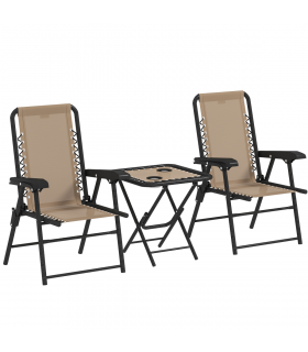 Outdoor Three-Piece Folding Set - Portable Chairs & Table for Easy Storage