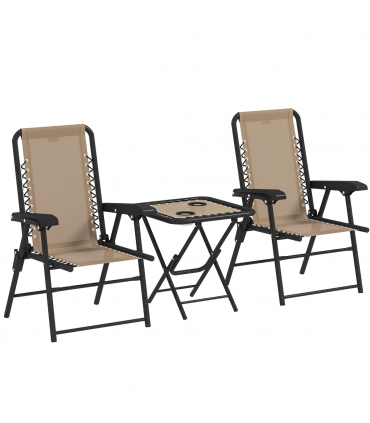 Outdoor Three-Piece Folding Set - Portable Chairs & Table for Easy Storage
