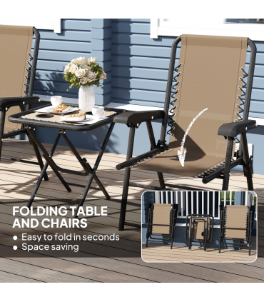 Outdoor Three-Piece Folding Set - Portable Chairs & Table for Easy Storage