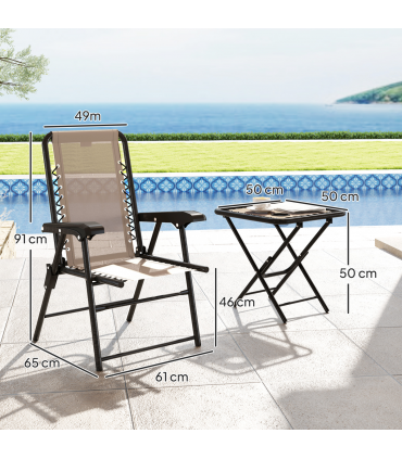 Outdoor Three-Piece Folding Set - Portable Chairs & Table for Easy Storage