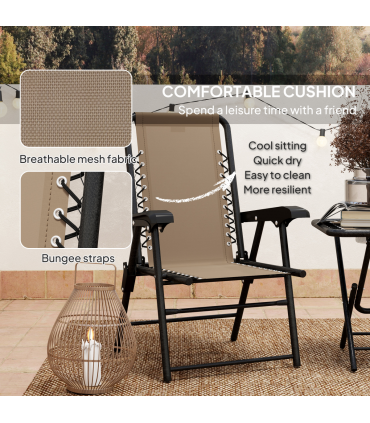Outdoor Three-Piece Folding Set - Portable Chairs & Table for Easy Storage