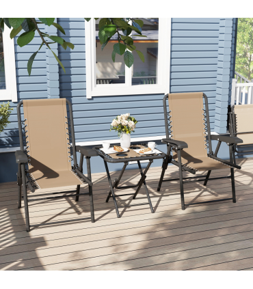 Outdoor Three-Piece Folding Set - Portable Chairs & Table for Easy Storage