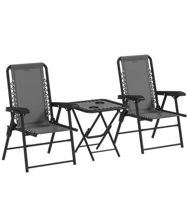 Outdoor Three-Piece Folding Set - Portable Chairs & Table for Easy Storage
