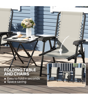 Outdoor Three-Piece Folding Set - Portable Chairs & Table for Easy Storage