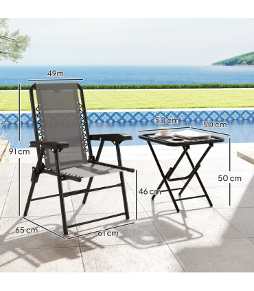 Outdoor Three-Piece Folding Set - Portable Chairs & Table for Easy Storage