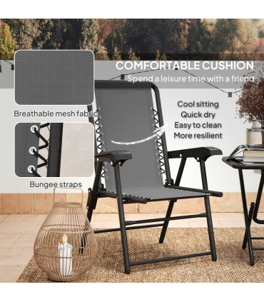 Outdoor Three-Piece Folding Set - Portable Chairs & Table for Easy Storage