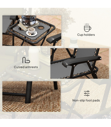 Outdoor Three-Piece Folding Set - Portable Chairs & Table for Easy Storage