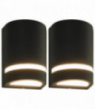 Outdoor Wall Lights 2 pcs 35 W Black Half-round