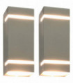 Outdoor Wall Lights 2 pcs 35 W Silver Rectangular
