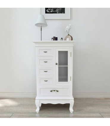 vidaXL Cabinet with 5 Drawers 2 Shelves White