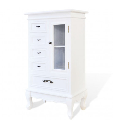 vidaXL Cabinet with 5 Drawers 2 Shelves White