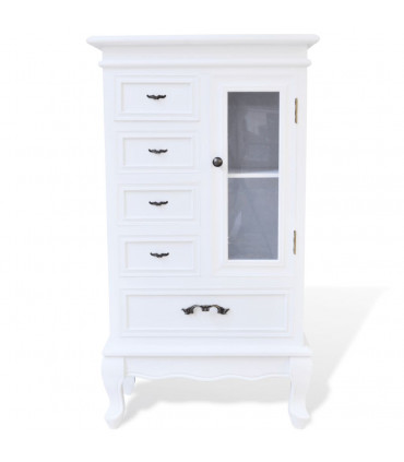 vidaXL Cabinet with 5 Drawers 2 Shelves White