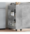 vidaXL Cabinet with Wheels Concerte Grey 60x22x79 cm Engineered Wood