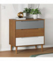 vidaXL Drawer Cabinet MOLDE Brown 80x40x80 cm Solid Wood Pine