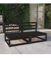 vidaXL Garden 2-Seater Sofa Black Solid Pinewood