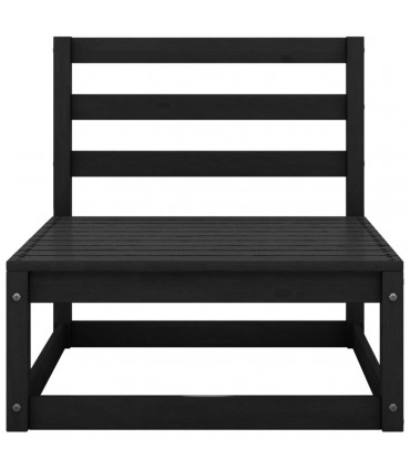 vidaXL Garden 2-Seater Sofa Black Solid Pinewood