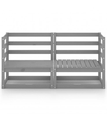 vidaXL Garden 2-Seater Sofa Grey Solid Pinewood