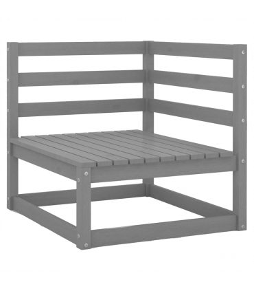 vidaXL Garden 2-Seater Sofa Grey Solid Pinewood