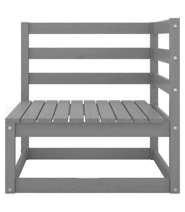 vidaXL Garden 2-Seater Sofa Grey Solid Pinewood