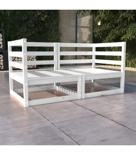 vidaXL Garden 2-Seater Sofa White Solid Pinewood