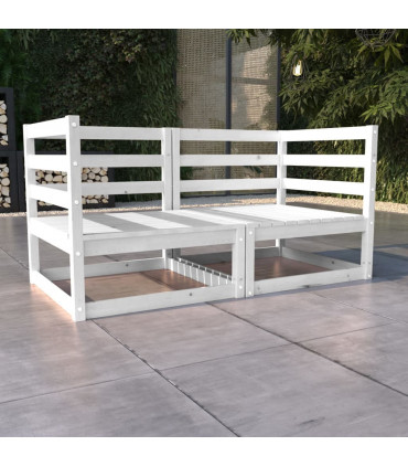 vidaXL Garden 2-Seater Sofa White Solid Pinewood