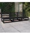 vidaXL Garden 3-Seater Sofa Black Solid Pinewood