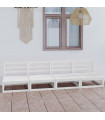 vidaXL Garden 4-Seater Sofa White Solid Pinewood
