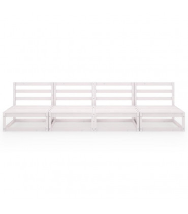 vidaXL Garden 4-Seater Sofa White Solid Pinewood