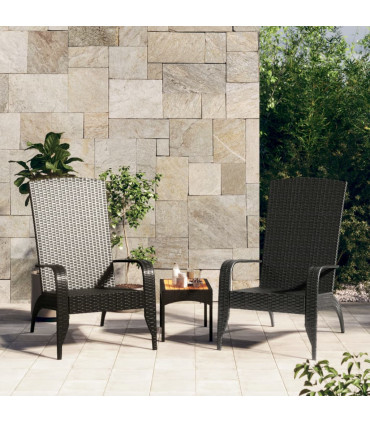 vidaXL Garden Adirondack Chair Black Poly Rattan