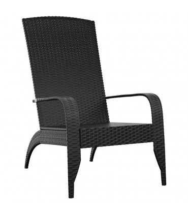 vidaXL Garden Adirondack Chair Black Poly Rattan