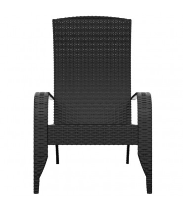 vidaXL Garden Adirondack Chair Black Poly Rattan