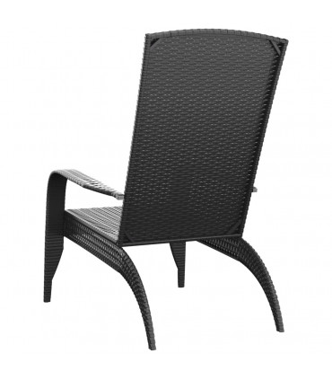 vidaXL Garden Adirondack Chair Black Poly Rattan