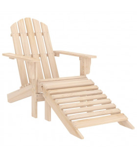 vidaXL Garden Adirondack Chair with Ottoman Solid Fir Wood