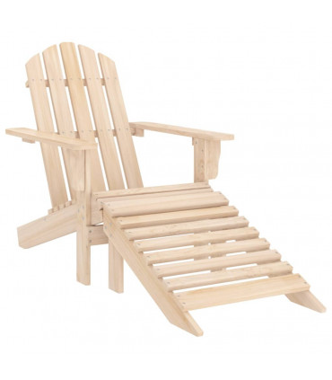 vidaXL Garden Adirondack Chair with Ottoman Solid Fir Wood