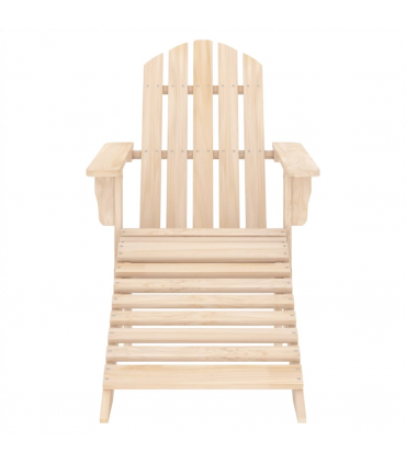 vidaXL Garden Adirondack Chair with Ottoman Solid Fir Wood