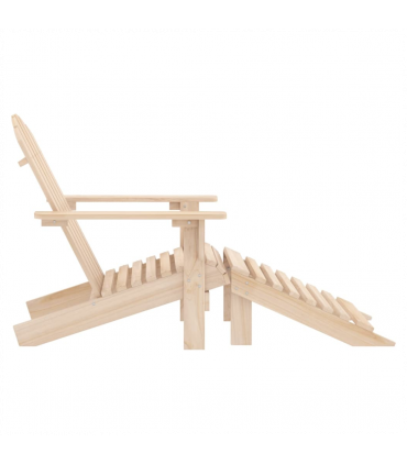 vidaXL Garden Adirondack Chair with Ottoman Solid Fir Wood