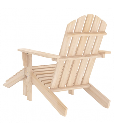 vidaXL Garden Adirondack Chair with Ottoman Solid Fir Wood