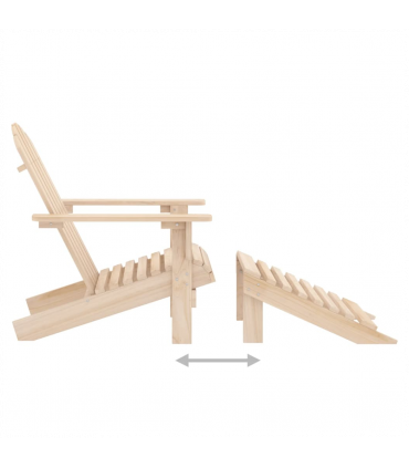 vidaXL Garden Adirondack Chair with Ottoman Solid Fir Wood