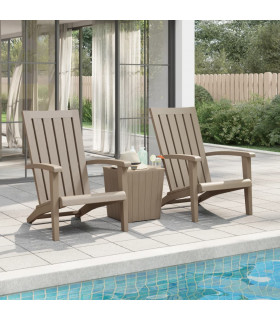 vidaXL Garden Adirondack Chairs 2 pcs Light Brown Polypropylene
