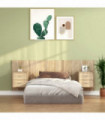 Bed Headboard with Cabinets Sonoma Oak Engineered Wood