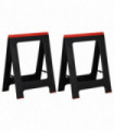 Foldable Work Trestles 2 pcs Black and Red Polypropylene 350 kg