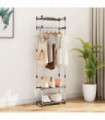3-Tier Clothes Rack Silver 59x29x192 cm Aluminium