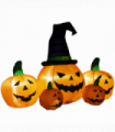 6ft Inflatable Halloween Large Pumpkin Hat with Four Small Pumpkins Blow-Up LED