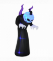 7ft Inflatable Halloween Ghost Horns Blow-Up Outdoor LED Display Flame Effect