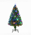 4FT Green Fibre Optic Artificial Christmas Tree LED Snowflakes Fireproofing