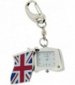 Imperial Key Chain Clock Union Jack Mini Flag Silver IMP745- CLEARANCE UNBOXED NEEDS RE-BATTERY