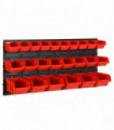 26 Piece Workshop Shelf Set Red and Black 77x39cm Polypropylene