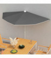 vidaXL Garden Half Parasol with Pole 180x90 cm Anthracite
