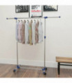 vidaXL Adjustable Clothes Rack Stainless Steel 165x44x150 cm Silver